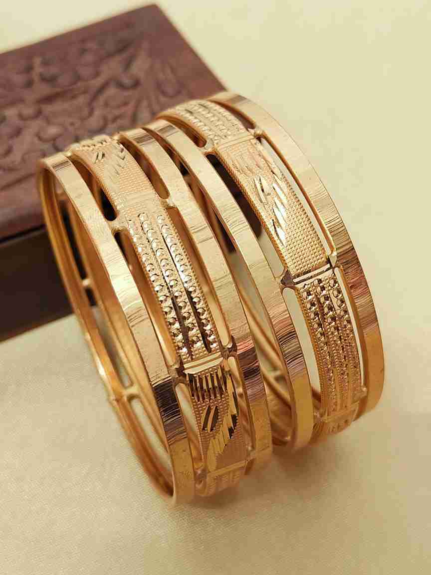 2 Year Guarantee Gold Plated Daily Wear Bangle Pair